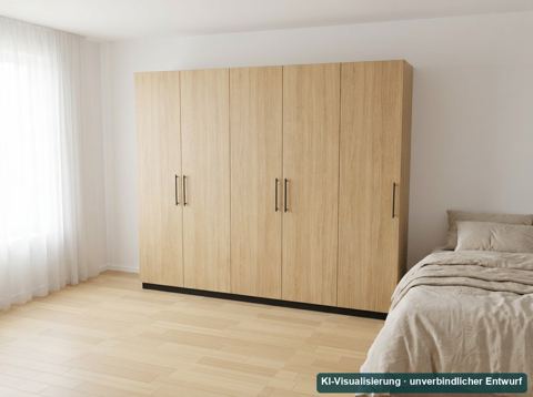KI-Visualisierung: Kleiderschrank im Schlafzimmer