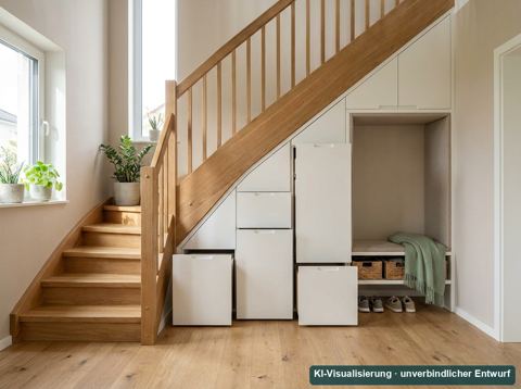 KI-Visualisierung: Schrank unter der Treppe